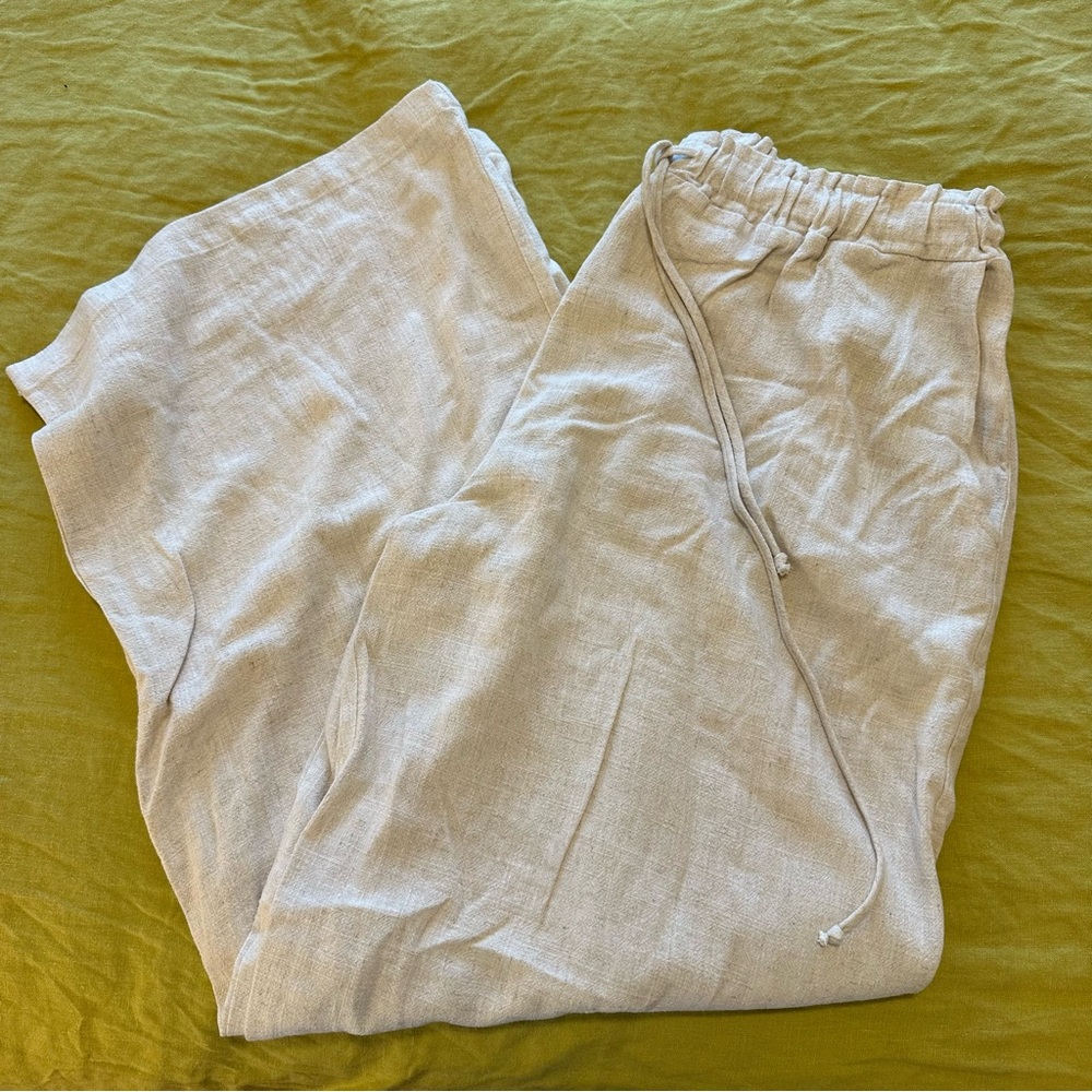 Cream Linen pants